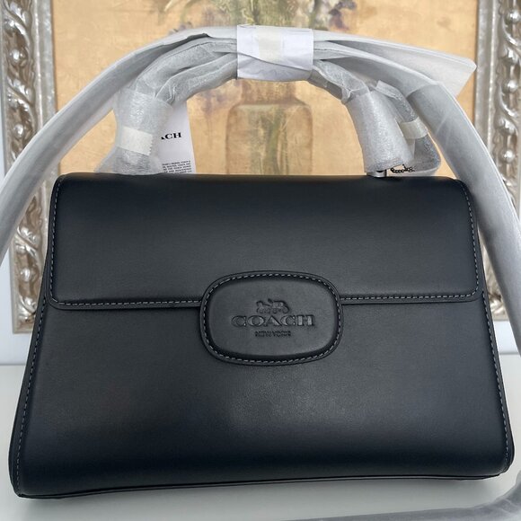 NWT Coach Eliza Top Handle Bag Crossbody In leather Black - Picture 3 of 6